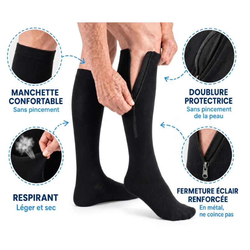 Calze a compressione con zip